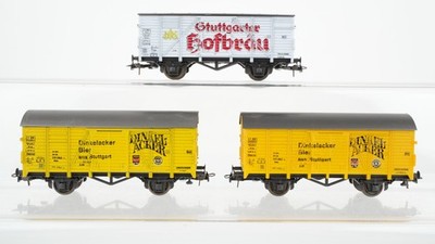 Roco H0 Konvolut 3 Kühlwagen 2 achsig (Dinkelacker Bier, Stuttgarter Hofbräu) DB