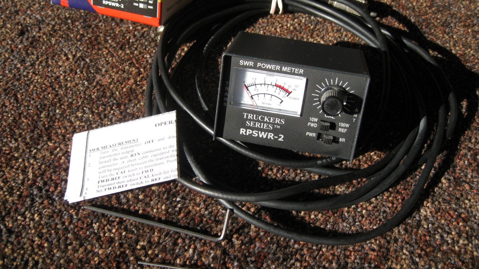 cb swr power meter roadpro rpswr-2 and coax cable