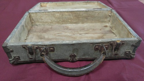 Vintage Wood Carry Case Covered with Galvanized Metal