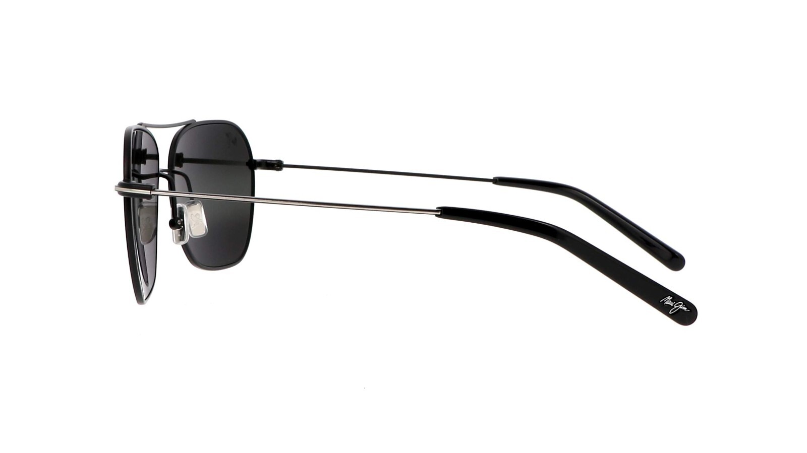 Pre-owned Maui Jim Mano 877-02 Grey Mano Black Silver Stripe / Neutral Bi-gradient Lens In Gray