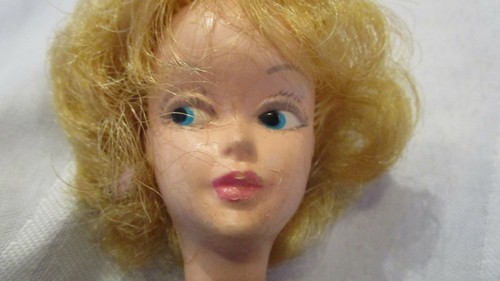 Awful Mary Makeup doll in unusual HTF black original dress