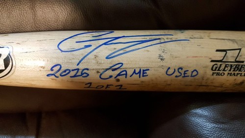 Gleyber Torres Game Used Signed Auto Inscribed 1 Of 1 Bat JSA Yankees