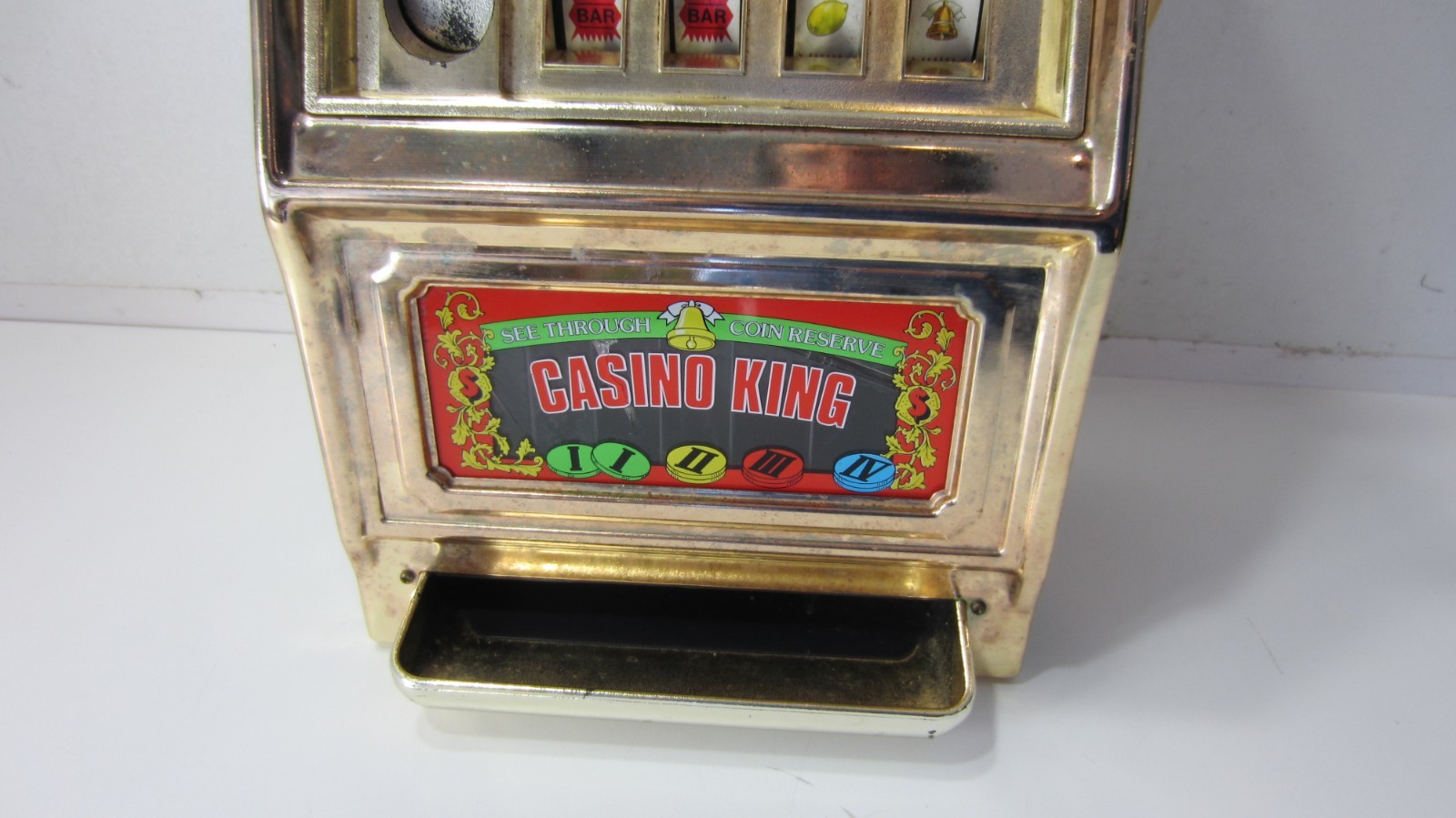 Parts or Repair: Waco Vintage Casino King Gambling Slot Machine Bank