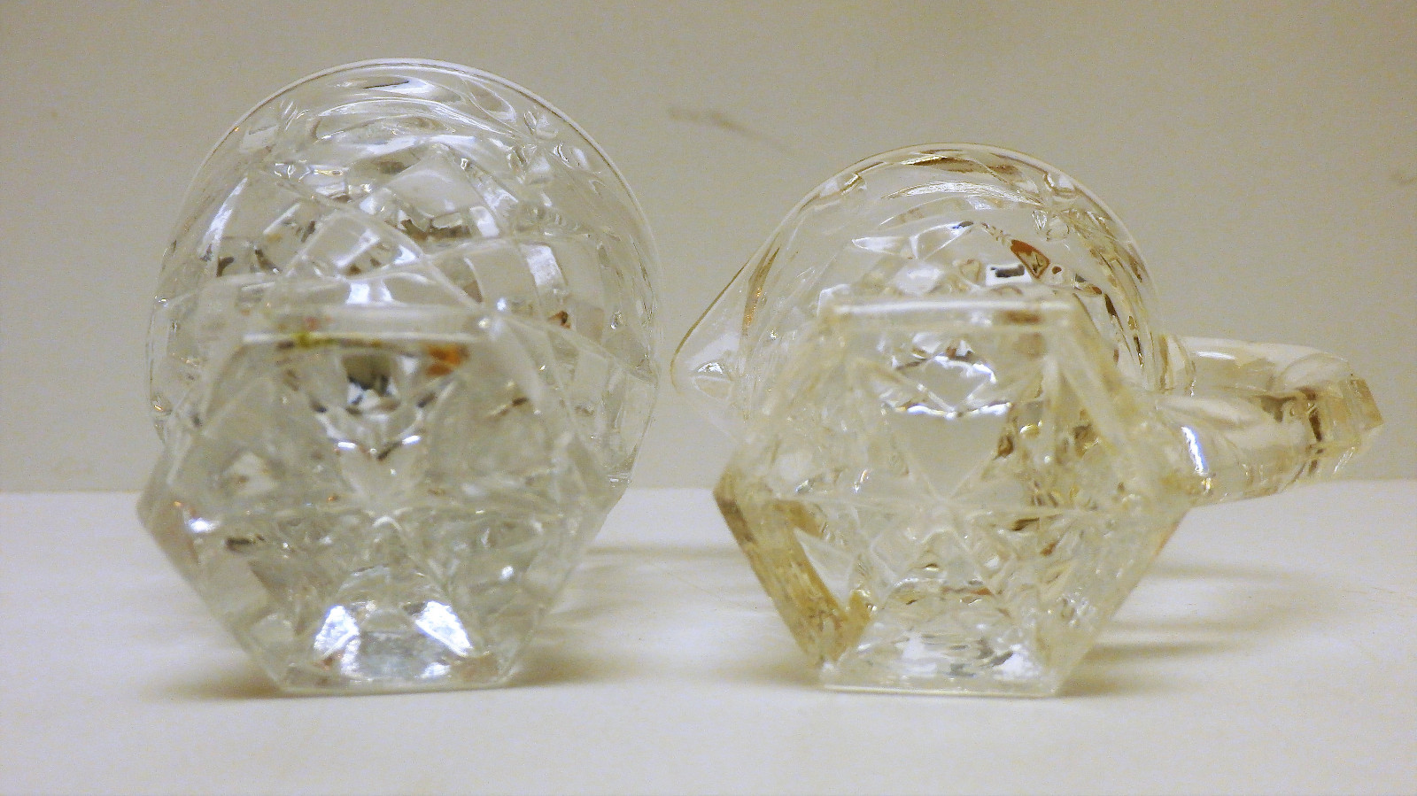 Vintage Pressed Glass Small Creamer and Sugar Set