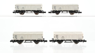 Arnold N Konvolut Güterwagen 4 x Klappdeckelwagen 