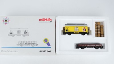 Märklin H0 44562.002 Kühlwagen Epoche IV und Niederbordwagen Epoche IV mit Bierf