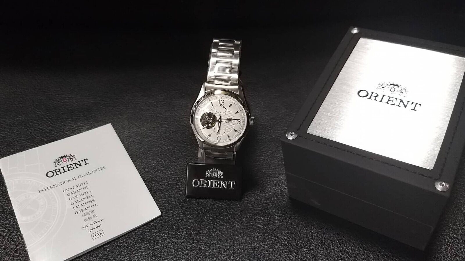 Pre-owned Orient Watch Automatic Semi Skeleton Cfh01001w Power Reserve Indicator