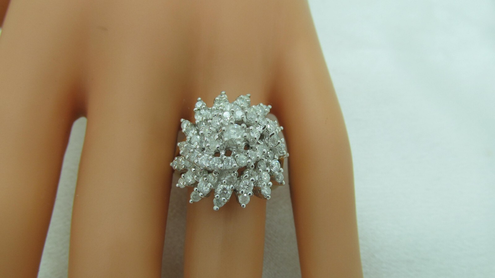 CI 14k YELLOW & WHITE GOLD accent 2.0ctw DIAMOND SWIRL