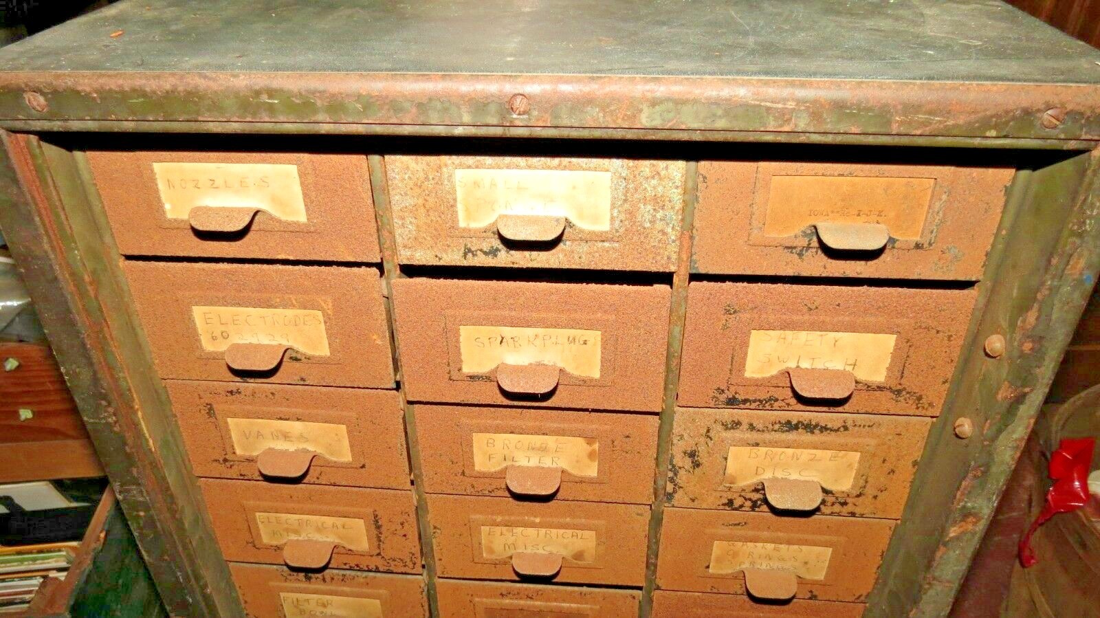 Vintage 30 Drawer Floor Library Card Catalog Cabinet Industrial Parts Bin