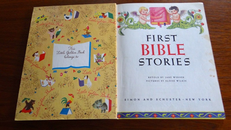 LGB Little Golden Book 1954 FIRST BIBLE STORIES “A” & 1947 HYMNS “D