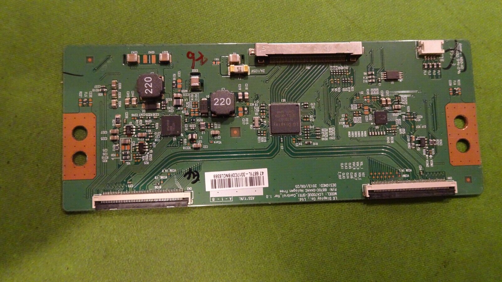 LG Display T-con Board Model LC470DUE-SFF1 Control Ver 1.0 P LG Display T-con Board Model LC470DUE-SFF1 Control Ver 1.0 P