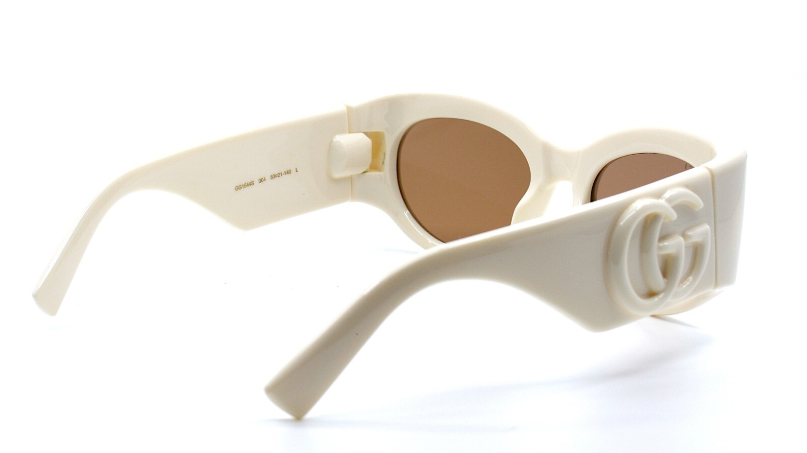 Pre-owned Gucci Gg1544s 004 Ivory Women's Authentic Sunglasses 53-21-140 In Brown