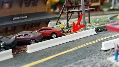 N Scale 1:160 Set Of 10 Precast Concrete Temporary Jersey Barriers F shape USA