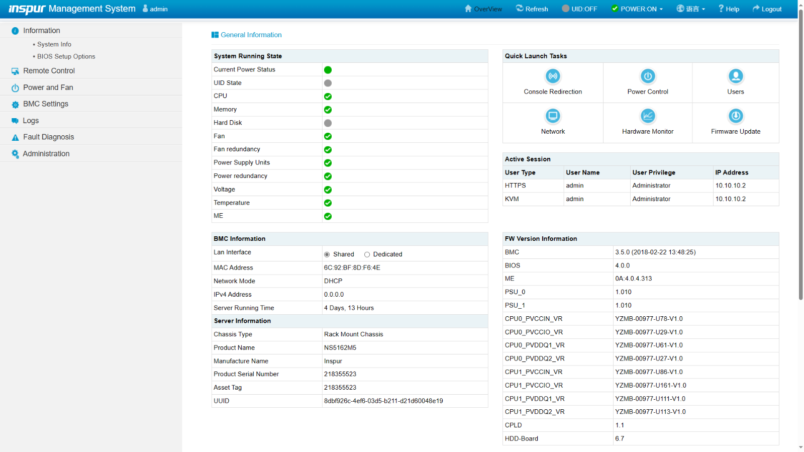 Inspur i24 2U 4-Node CTO Server 8 XEON Scalable CPU 8x SAS/SATA+16 NVMe 100GB