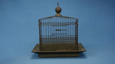 Antique HENDRYX BRASS BIRD CAGE RECTANGLE HEART DESIGN COVERS  & BRASS STAND