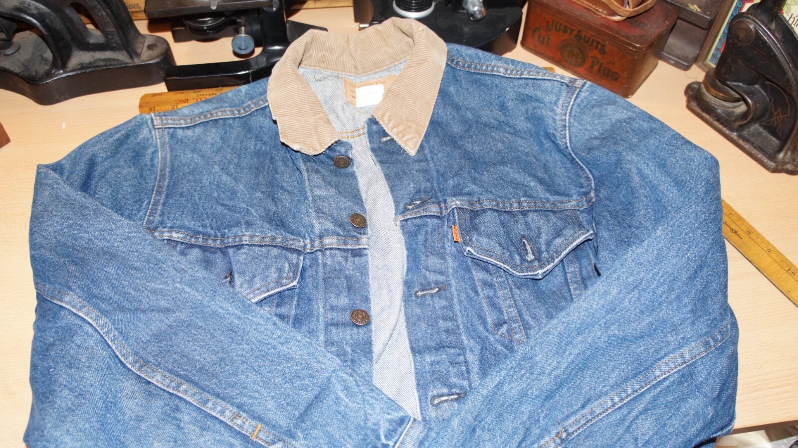 Rare Vintage 80's, Levis Orange Tab, Corduroy Collar Denim Rare Vintage 80's, Levis Orange Tab, Corduroy Collar Denim