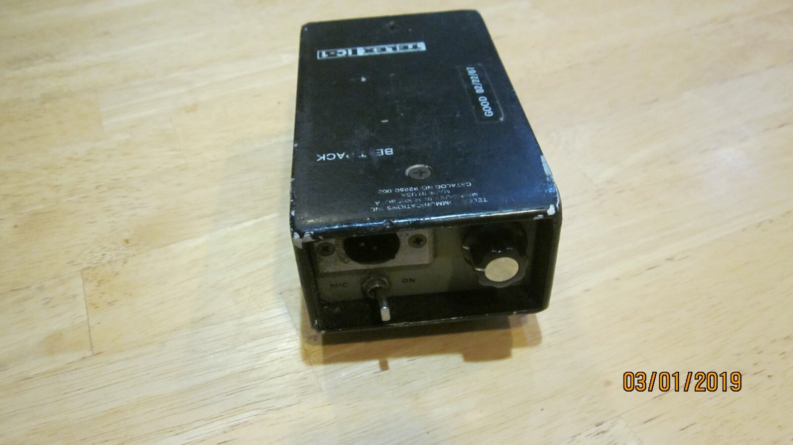 Telex Intercom Station IC-1 Belt Pack Cat No. 92850-004