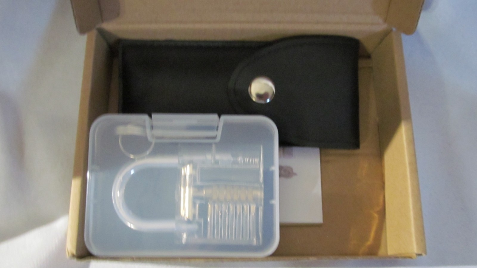 Transparent Practice Padlock w/ 15pc Lock Pick  Set ~ ~~Lot #36