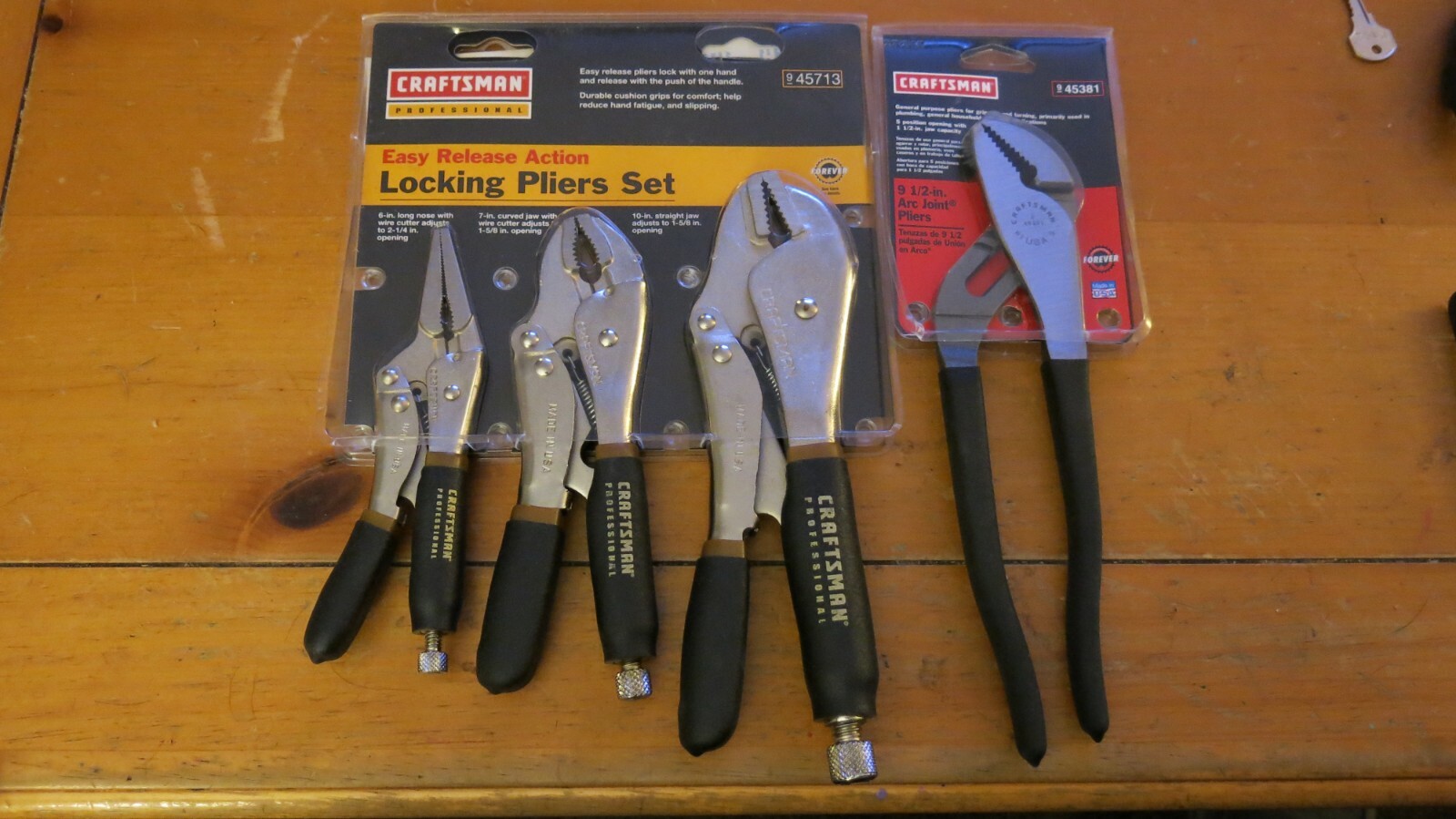 Craftsman Professional Locking Pliers Set & 9 1/2" Channel Locksnew