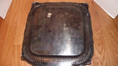 Antique INTERNATIONAL SILVER - SILVER PLATED SERVING TRAY, 15.5