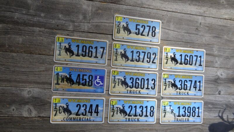 Wyoming License Plate bulk lot bucking horse All Original license plates!!!!!!!!