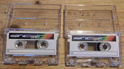 2 x C20 (10 minutes per side) blank cassette tapes for the Sinclair ZX Spectrum.