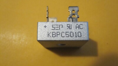 2Pcs 1000V 50A Metal Case Single Phase Diode Bridge Rectifier KBPC5010