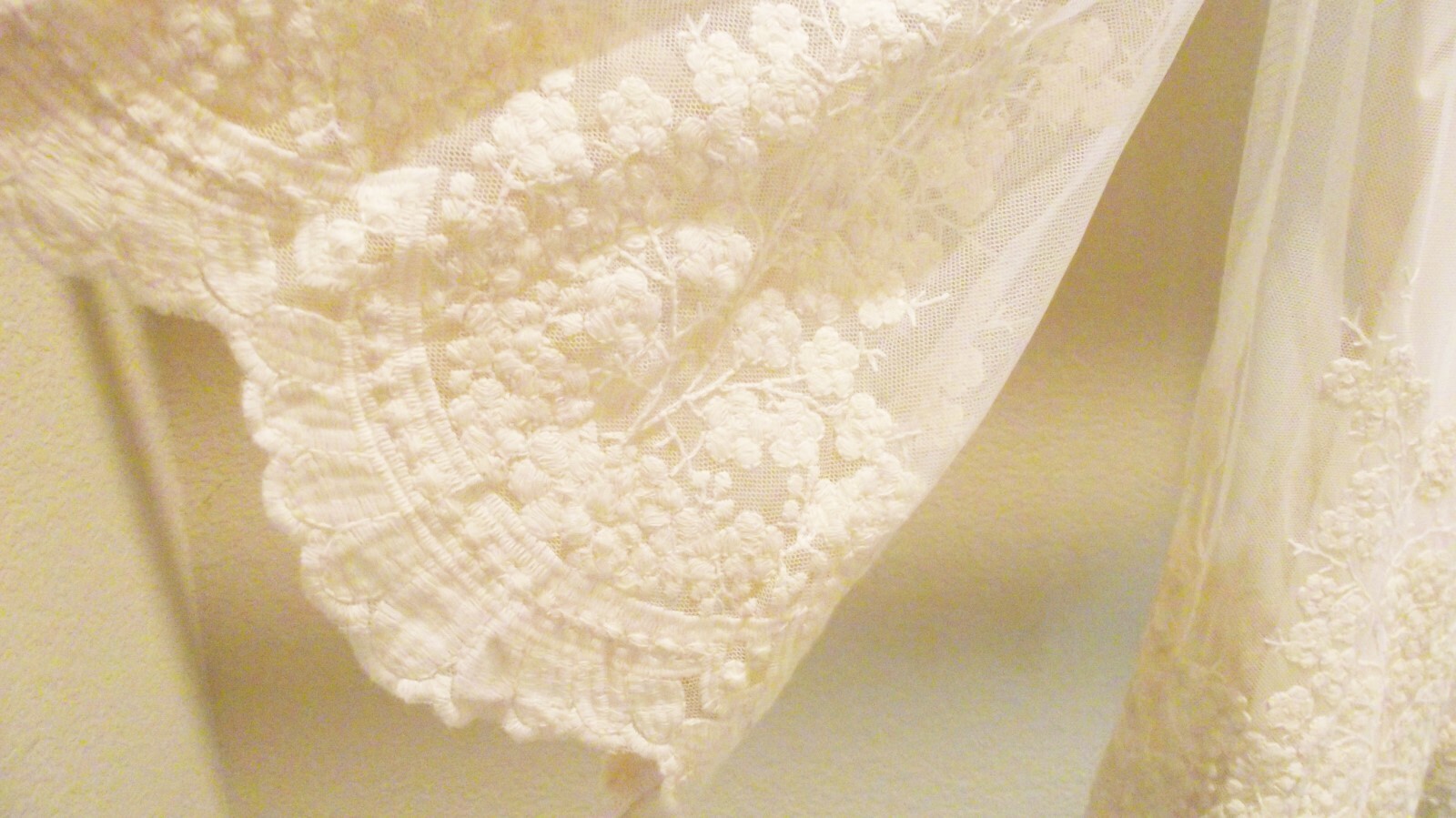 Pre-owned Ultra Pink 2pc Cotton Rayon Embroidered Lace Long Sleeve Ivory Blouse Top L In White