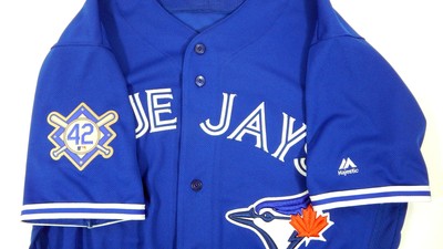 2018 Toronto Blue Jays Roberto Osuna #42 Game Used Blue Jackie Robinson Jersey