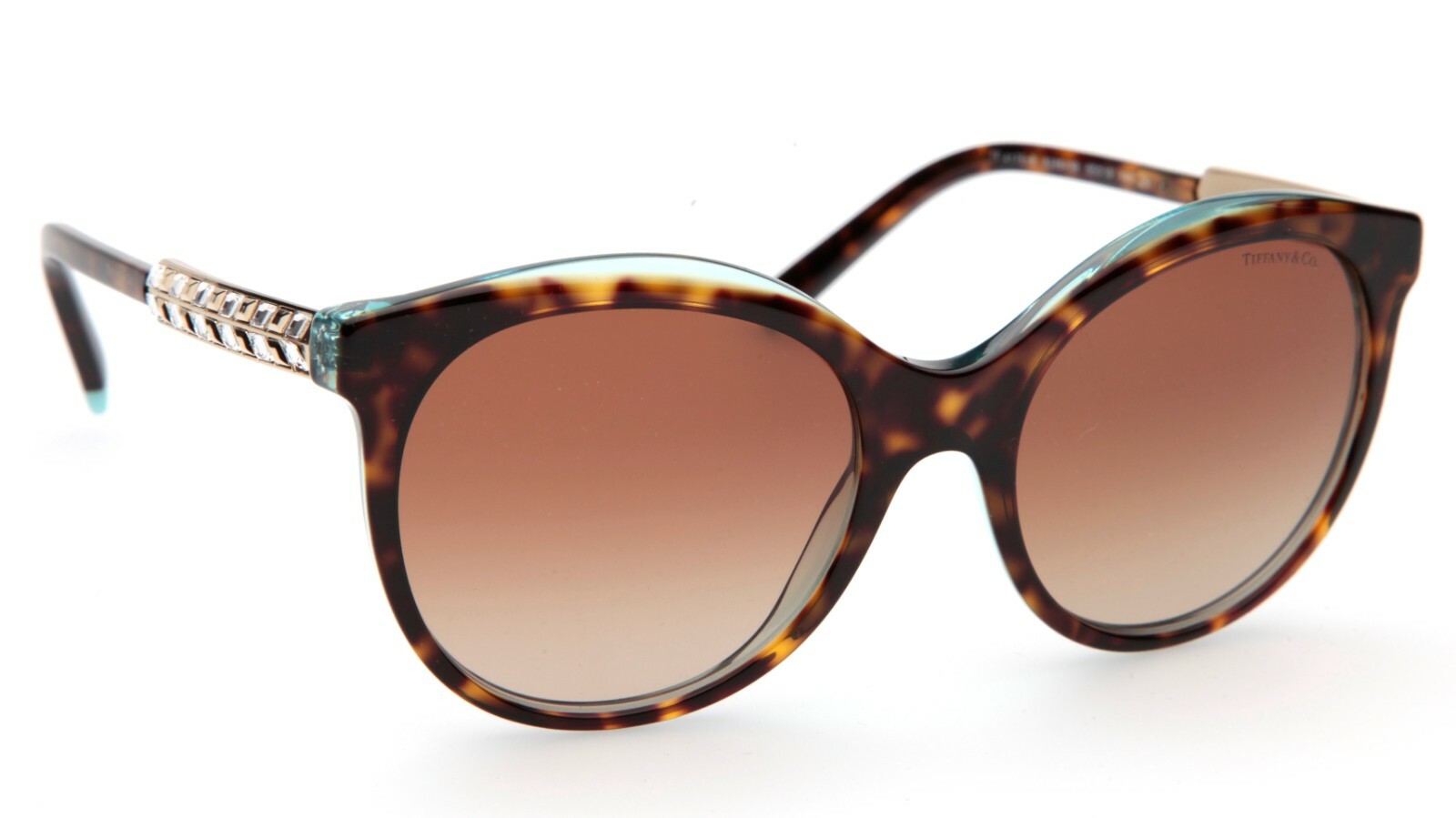 Pre-owned Tiffany & Co . Tf4175-b 8286/3b Havana Sunglasses 55-19-140mm Italy In Brown