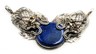 Lapis Lazuli & 925 Sterling Silver Dragon Pendant Vintage Statement Jewellery-1.JPG