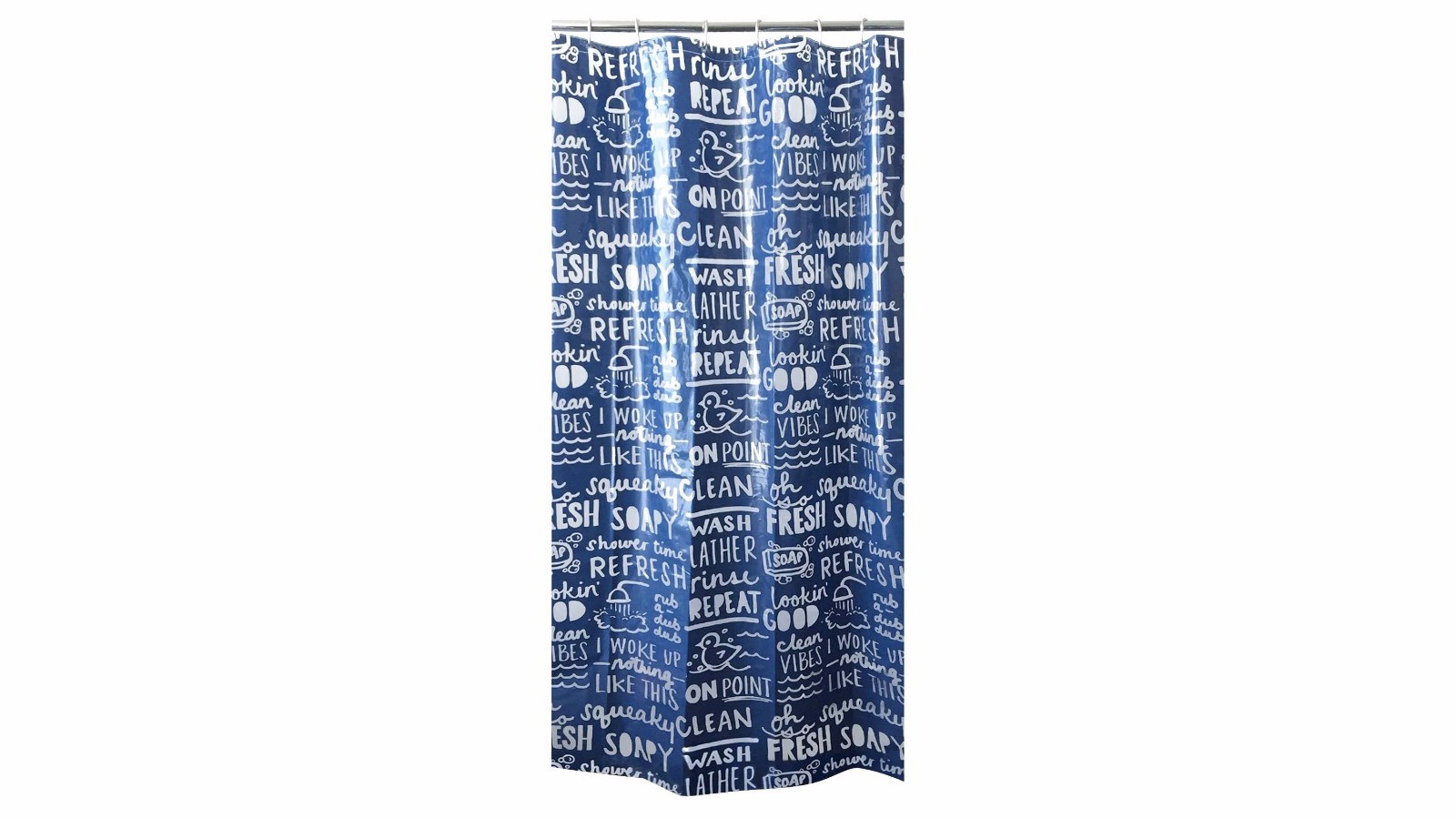 Peva Bathtime Words Shower Curtain Blue Room Essentials Heading Style