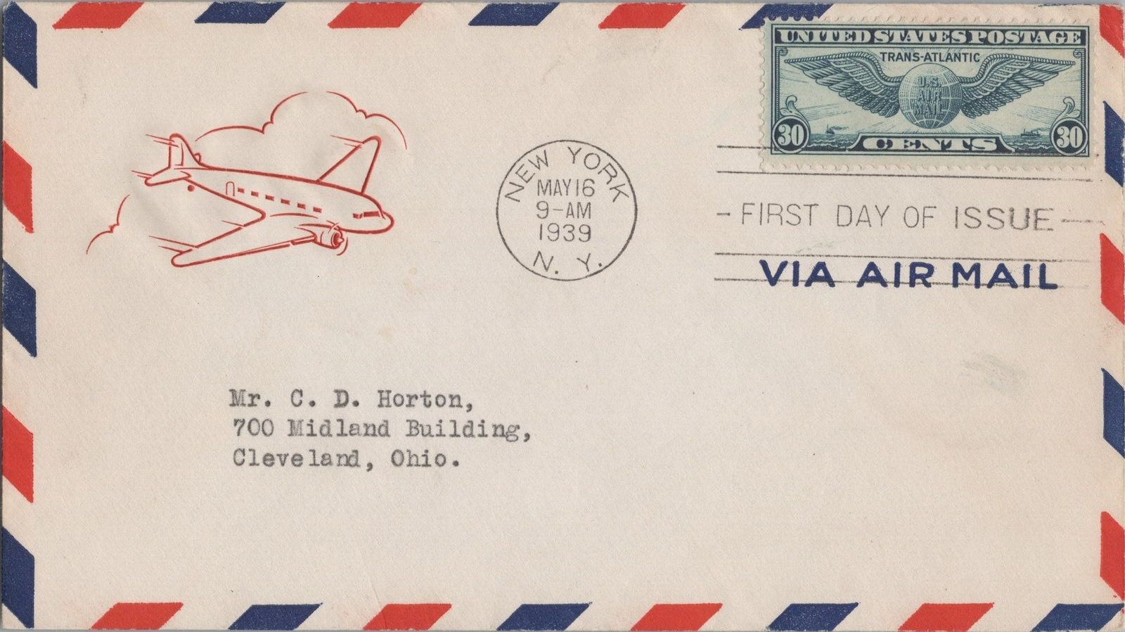 shima⭐︎ ZAYIX US C24 FDC House of Farnman Unlisted color RED plane