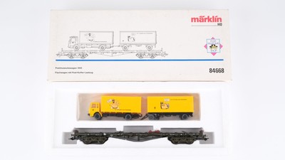 Märklin H0 84668 Flachwagen Post-Lastzug DB Postmuseumswagen 1995