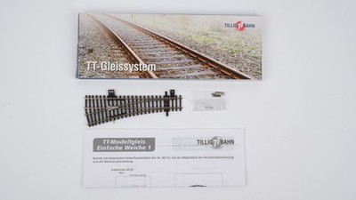 Tillig TT 83324 Einfache Weiche EW1 links 15° Länge 129,5mm (längliches Verpacku