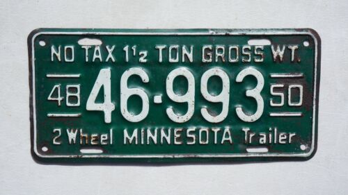 1948 1949 1950 Minnesota License Plate - Busy Tag