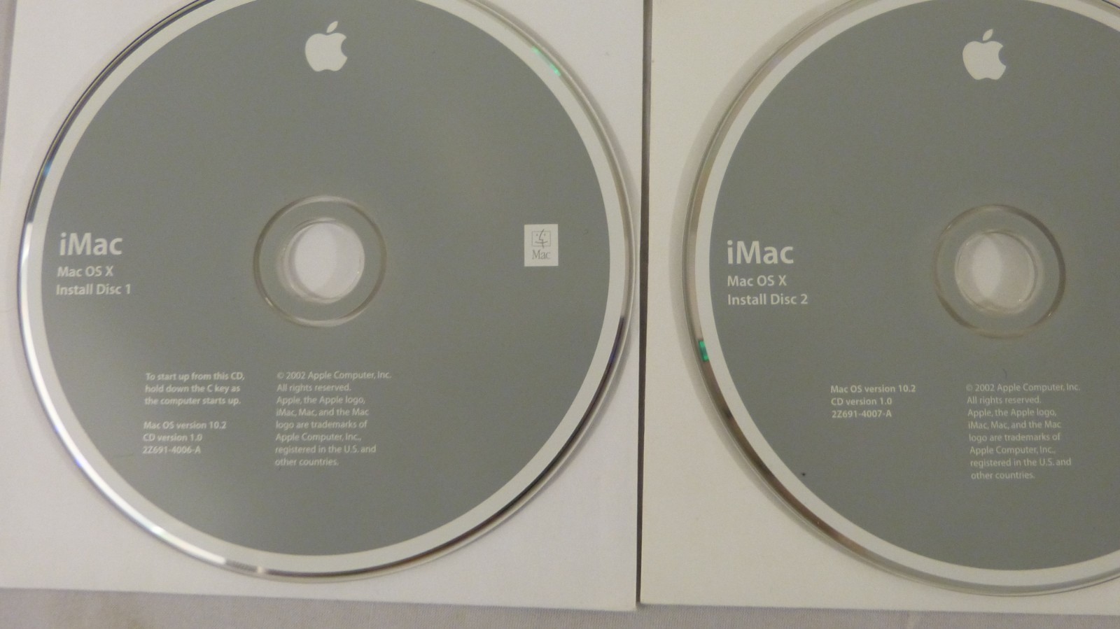 iMac 2002 OS X 10.2 Install Disk & Software Restore 9.2.2 & World Book 2003