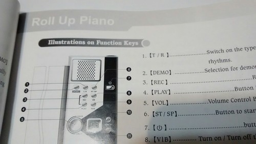 Introduction manual for roll up piano
