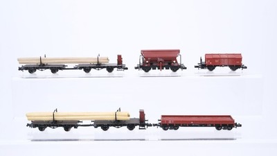 Fleischmann N Konvolut Langholzwagen Selbstentladewagen Klappdeckelwagen Niederb