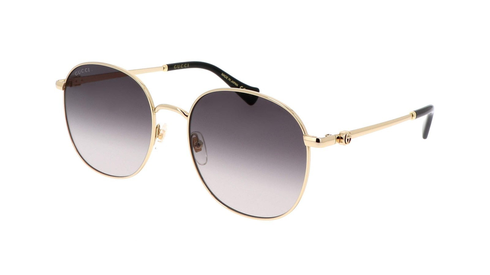 Pre-owned Gucci Gg1142sa-001 Women's Gold & Black Frame / Gray Gradient Lens Sunglasses