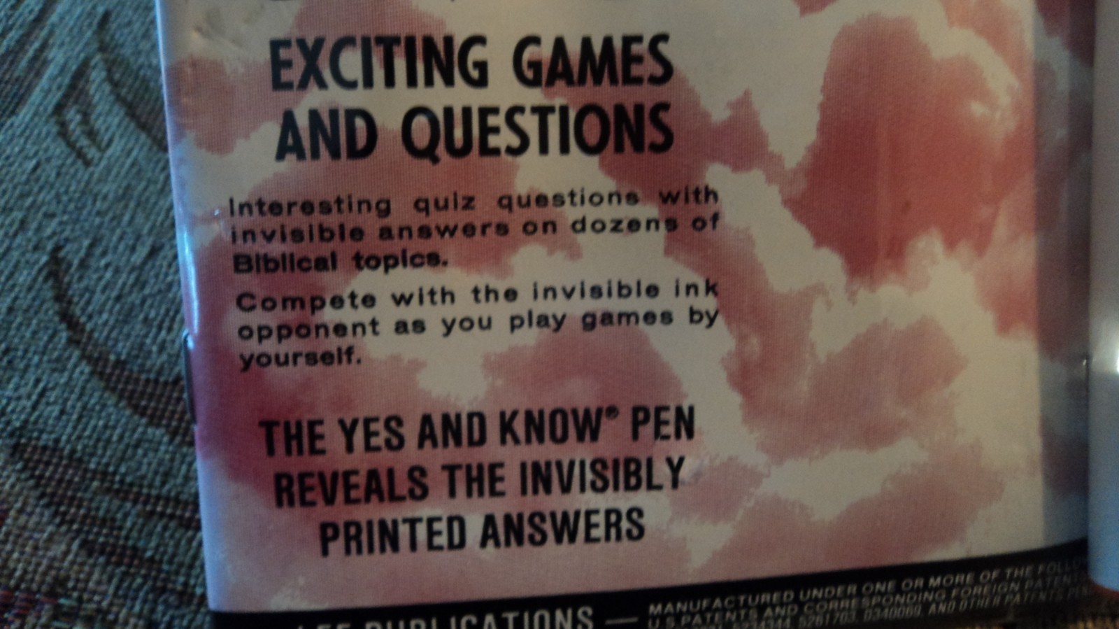 YES&KNOW The Bible OLD Testament Quiz & Game Book Invisible Ink NEW/Sealed FREE
