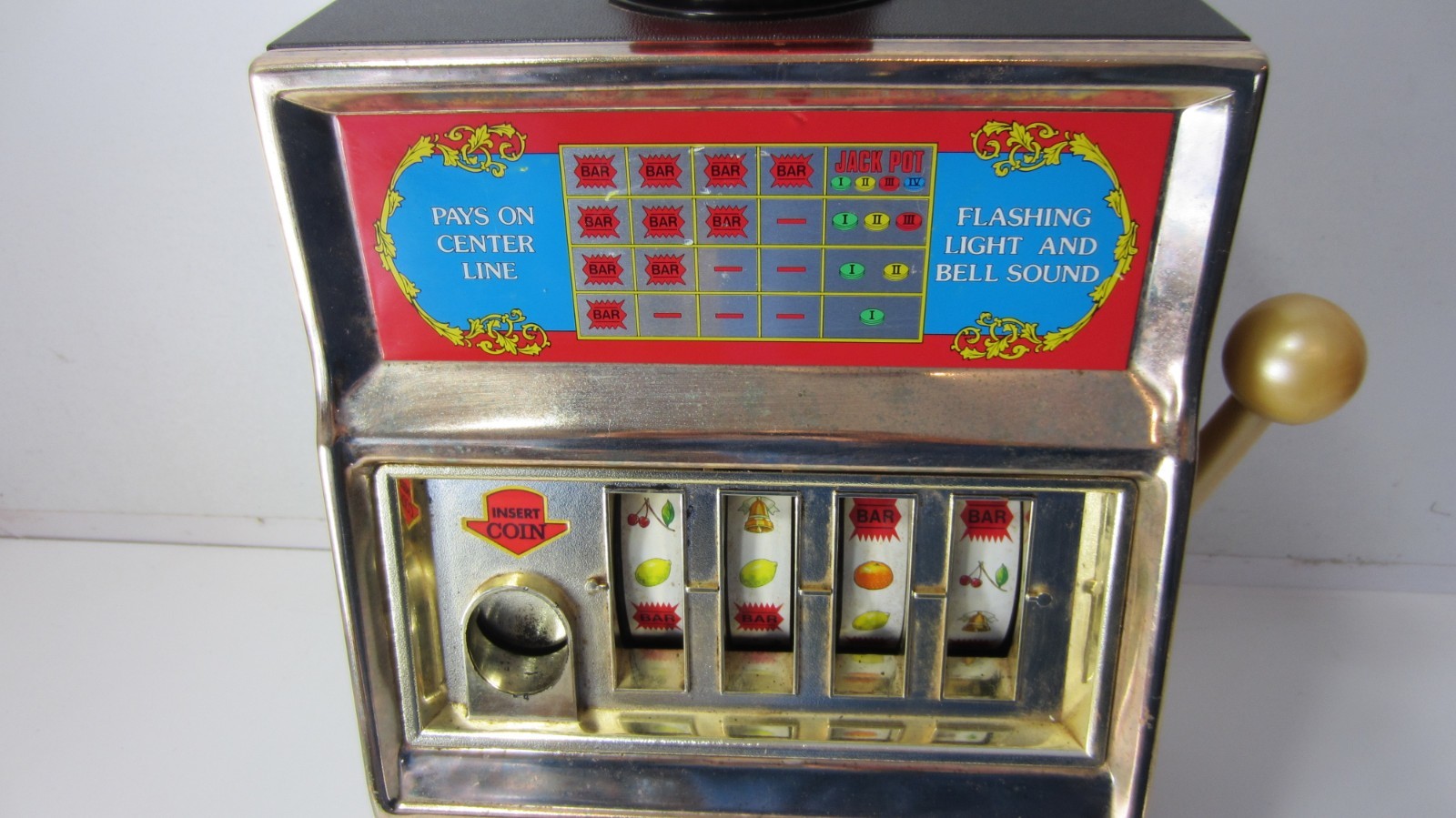 Parts or Repair: Waco Vintage Casino King Gambling Slot Machine Bank