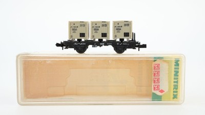 Minitrix N 5135360 Behältertragwagen, Ladung: 3 geschlossene Container BTs 50 DB