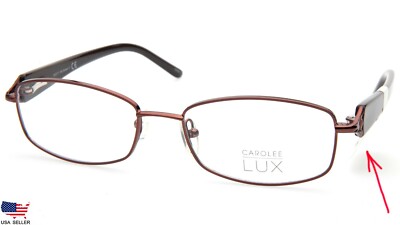 CAROLEE LUX K01004B BROWN EYEGLASSES 53-17-135 B31mm ''READ One Crystal Missing''