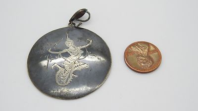AMFARCO .925 Silver & Enamel Neillo Pendant Marked Sterling Made in Siam - H1354