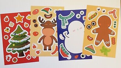 4 Sticker Activity Sheets/Christmas Stickers For Kids/Make Your Own Sticker