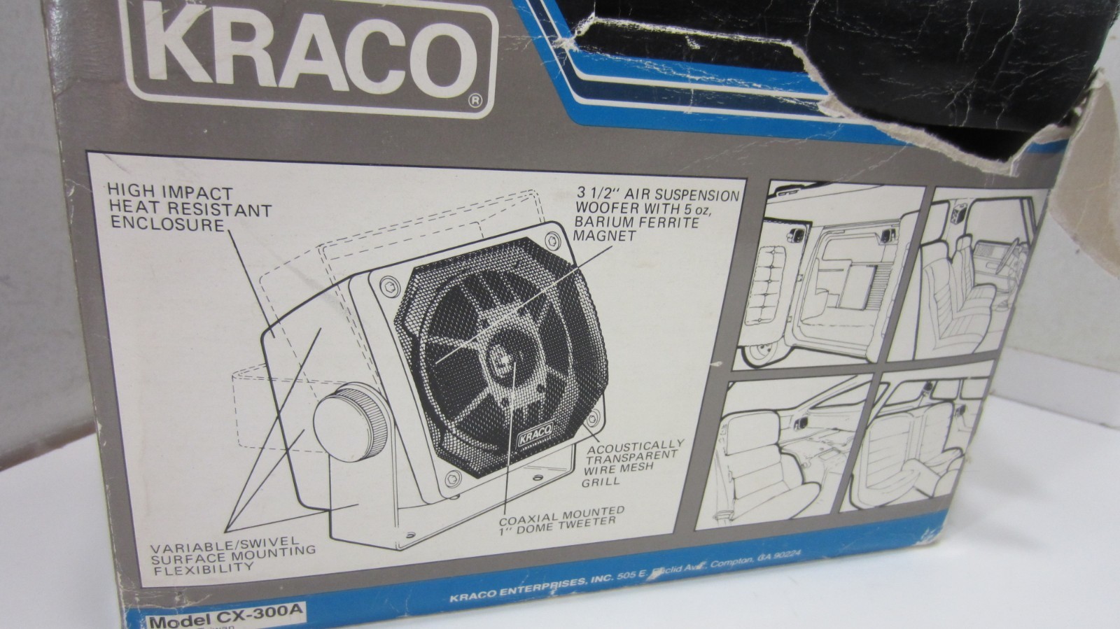 NOS Single Vintage Kraco Mini Surface Mount Speaker - CB HAM