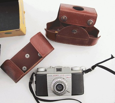 Kodak Pony 135 Camera with Field Case Box Instruction Booklets 1951 1950s