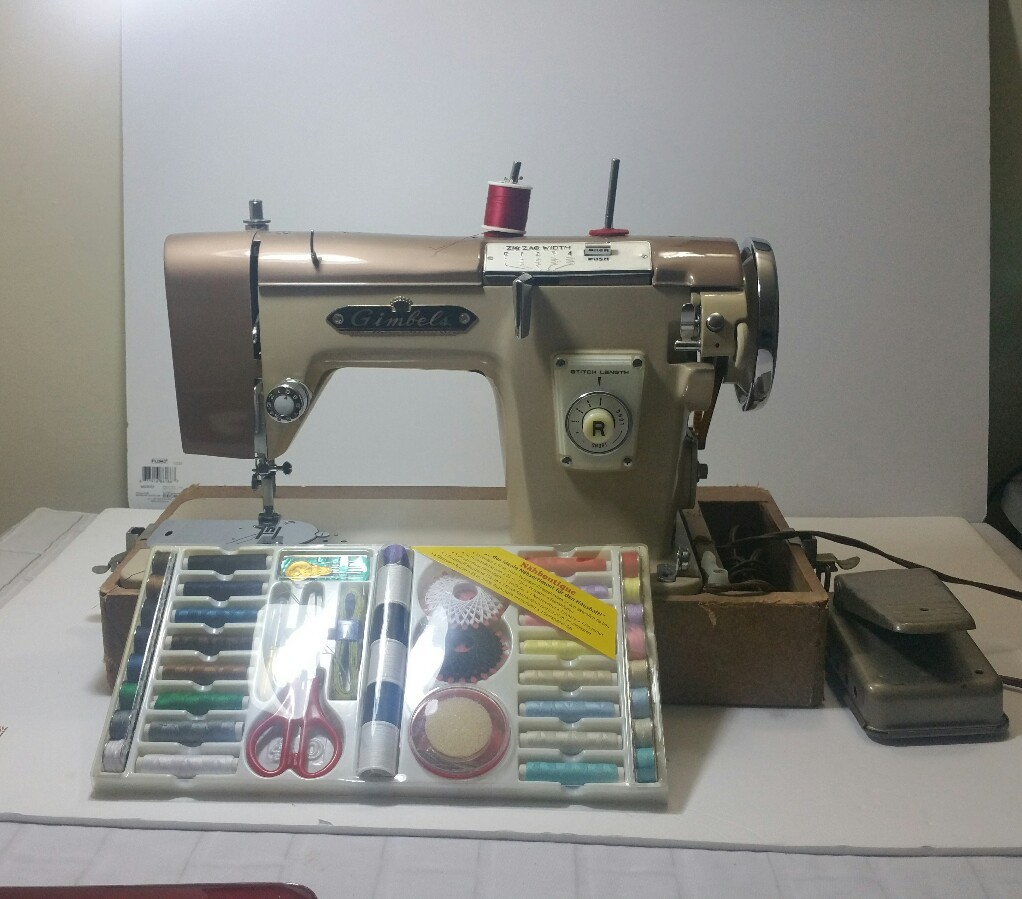 Vintage Gimbels De Luxe Sewing Machine Foot Pedal Bobbing Included Made In Japan