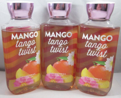 3 Bath & Body Works 10 oz Shower Gel  shea vit e Mango Tango Twist *uneven volum
